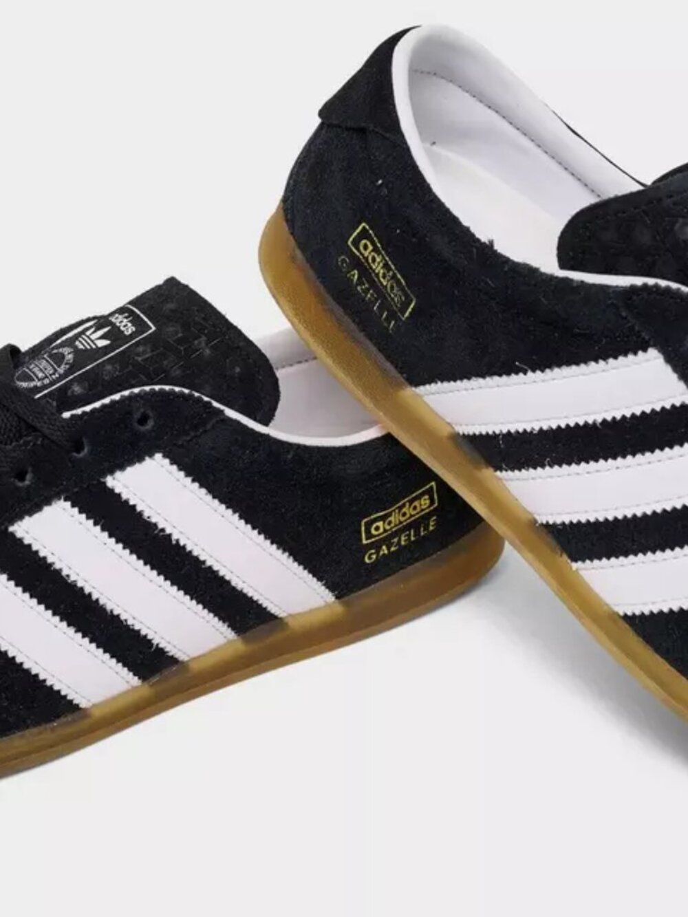adidas Originals Gazelle Black White Gum Athletic Shoes - Picture 12 of 15